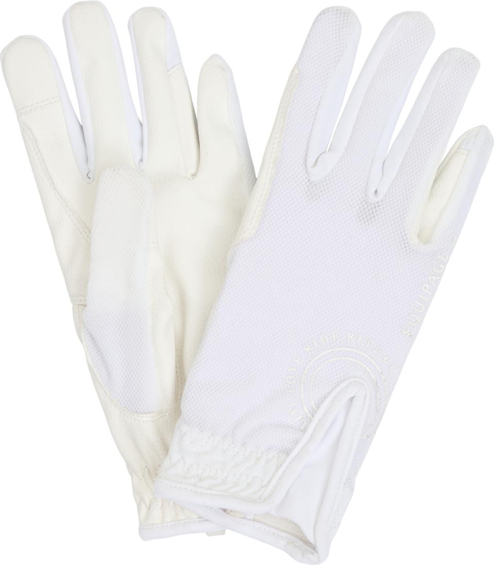 EQUIPAGE TERINA Sommerridehandsker med mesh. Hvid