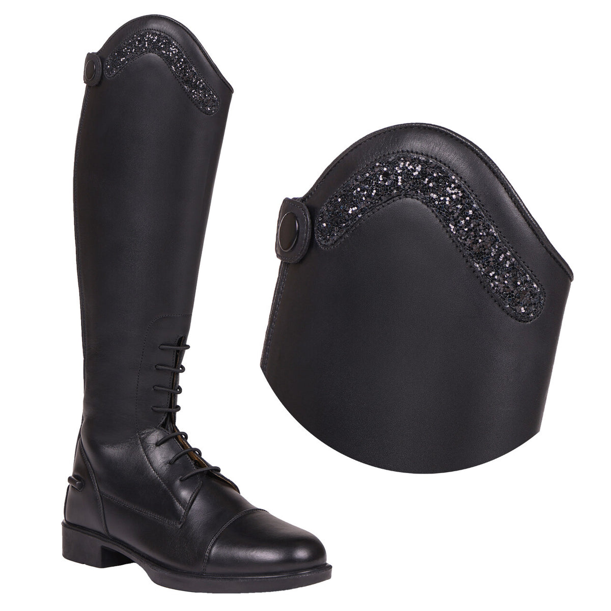 QHP Top til Jaimy Ridestøvler, Sparkle Black