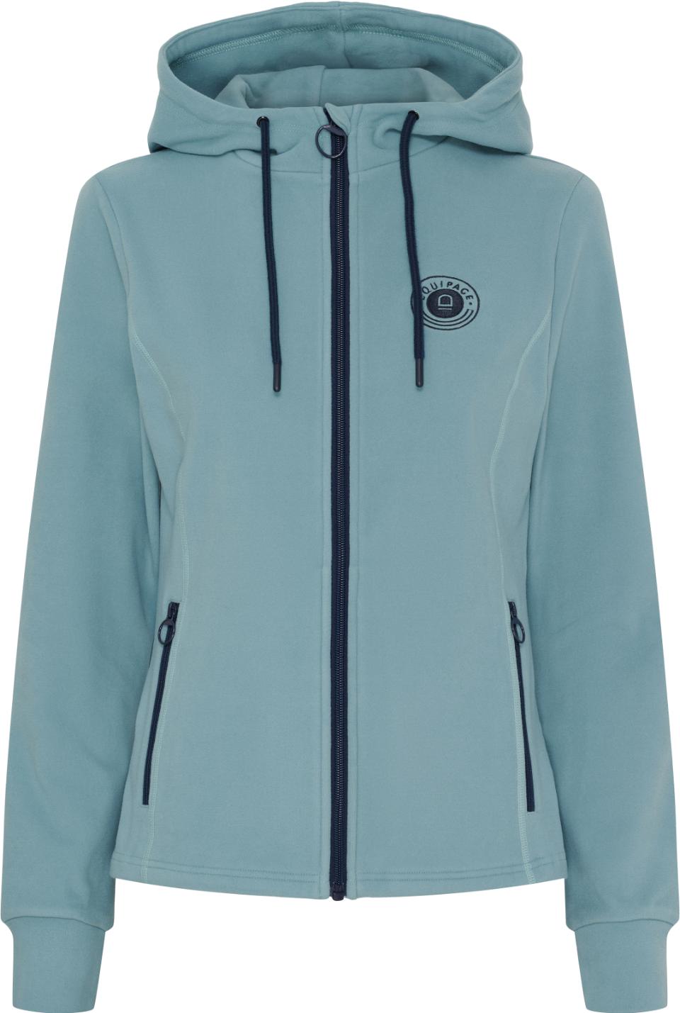 EQUIPAGE ABIGAIL Hoodie med lynlås. Arctic