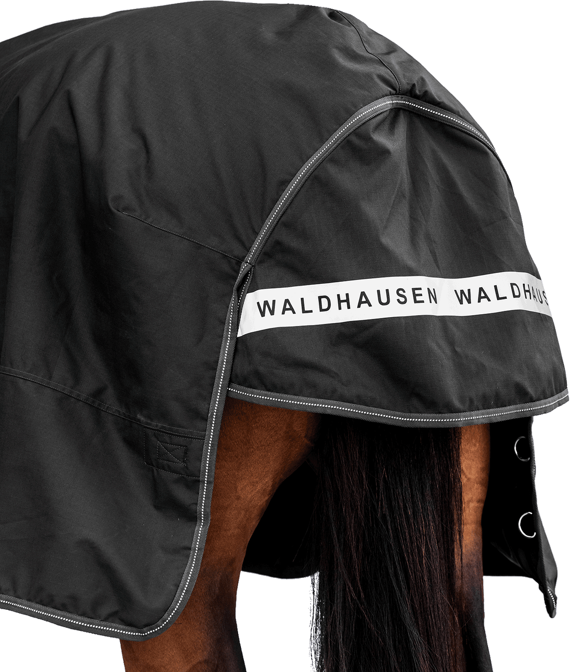 WALDHAUSEN ARCTIC Overgangsdækken med høj hals. 200g. Sort
