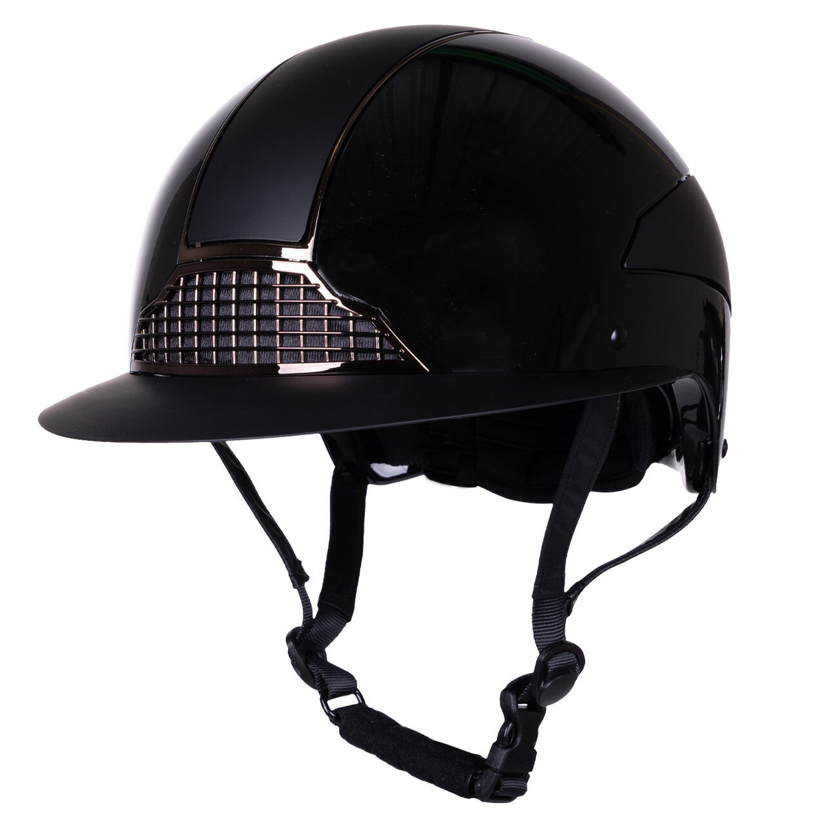 QHP MIAMI Ridehjelm. Sort med bred skygge