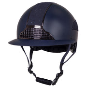 QHP OHIO Ridehjelm. Navy med bred skygge