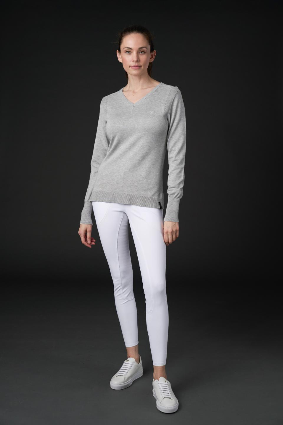 CATAGO TEAGAN Strik pullover. Lysegrå Melange