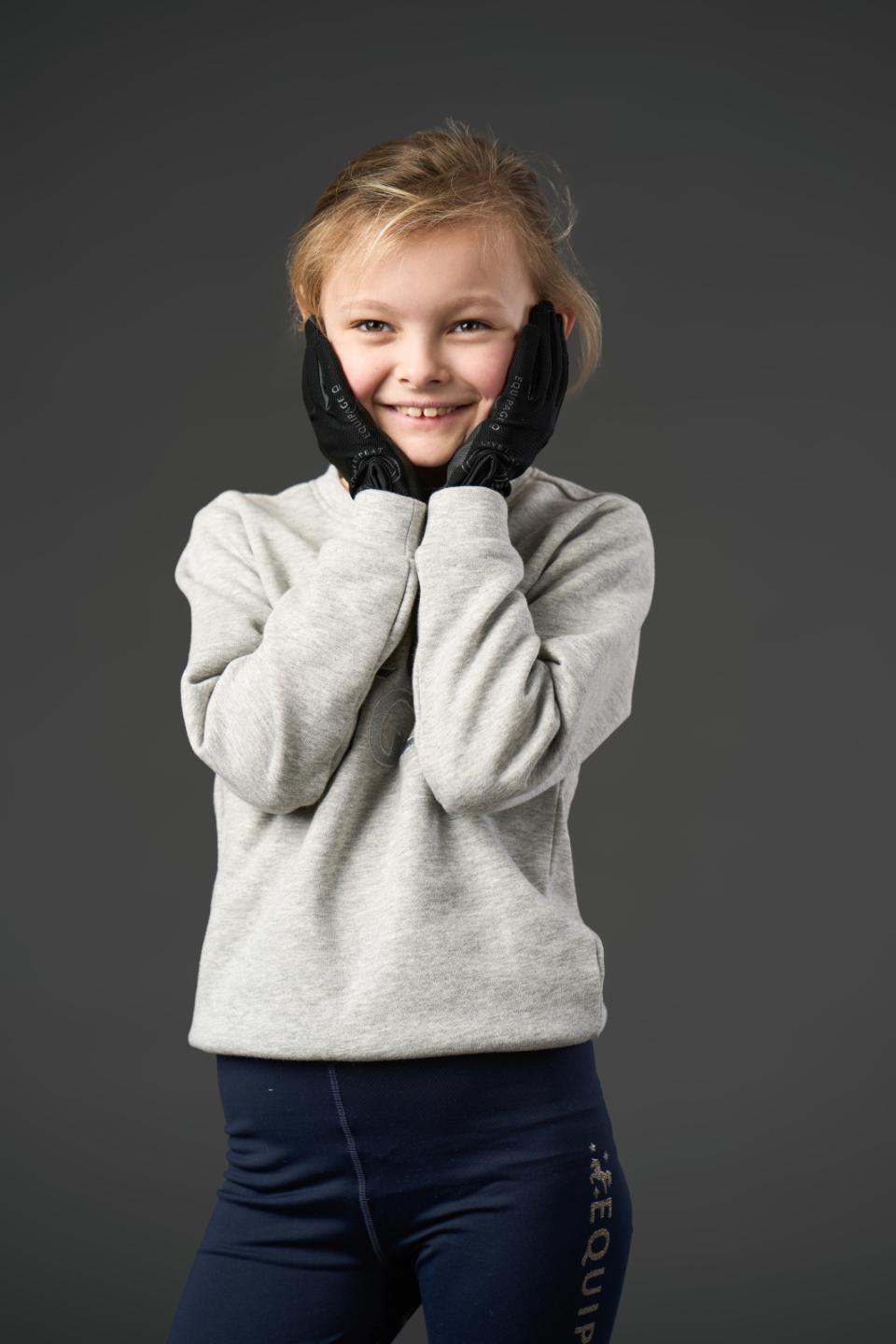 EQUIPAGE TERINA Sommerridehandsker Junior. Sort
