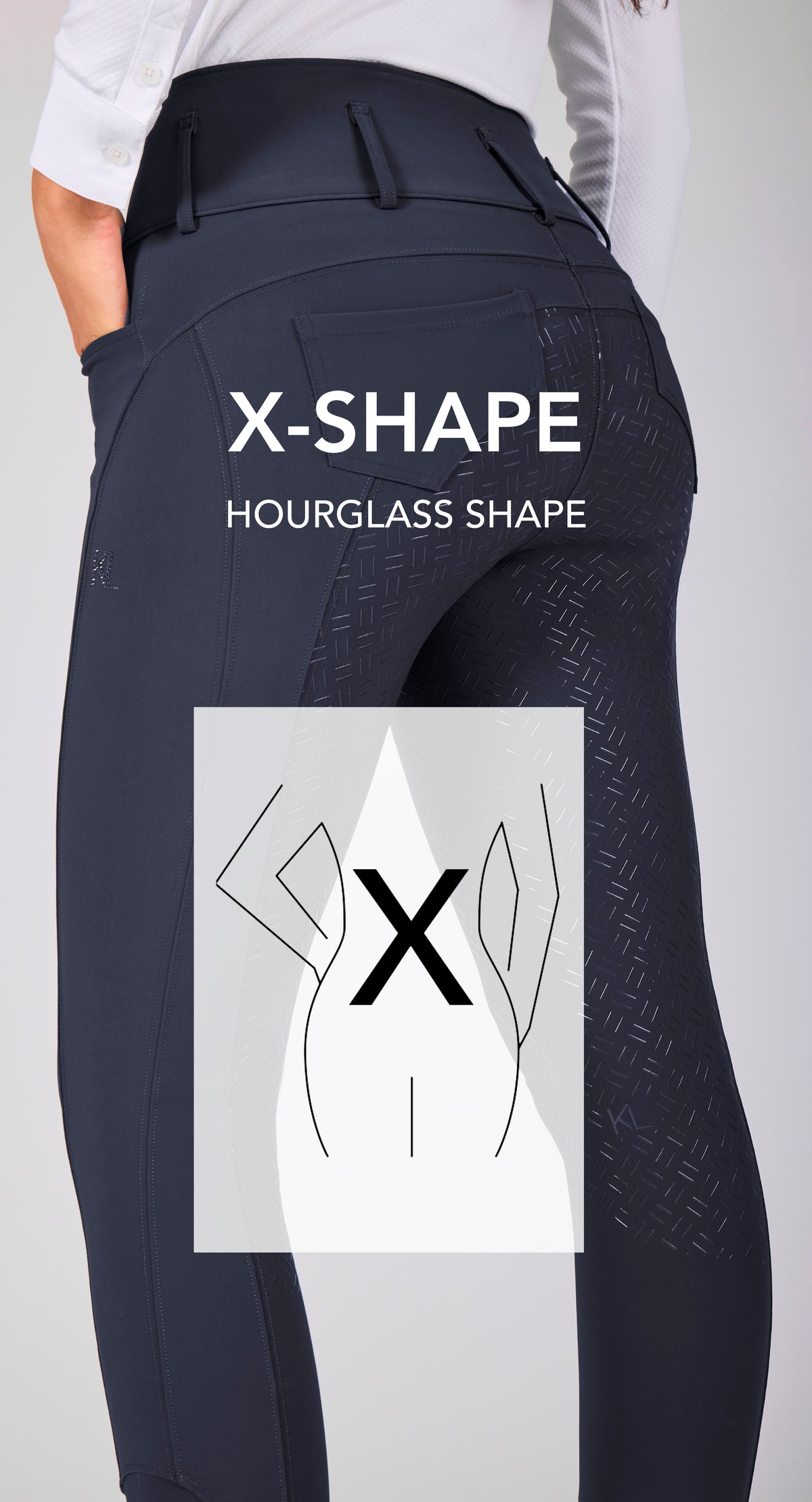 KLKhloe X Shape High Waist F-Grip Ridebukser - White