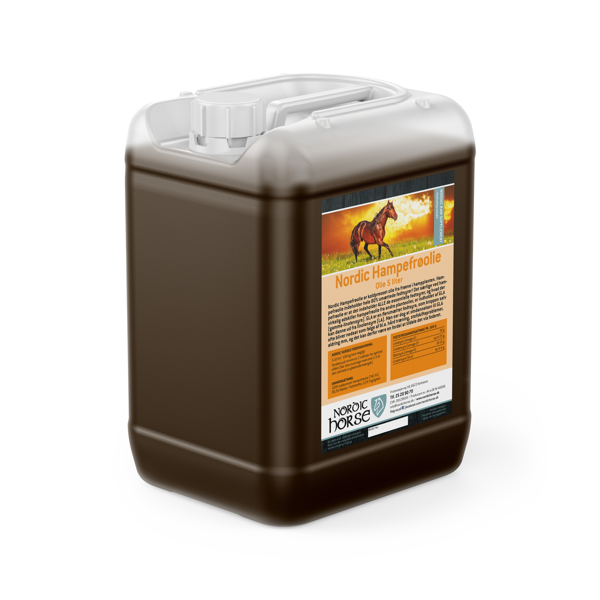 NORDIC HORSE Hampefrøolie. 5 liter