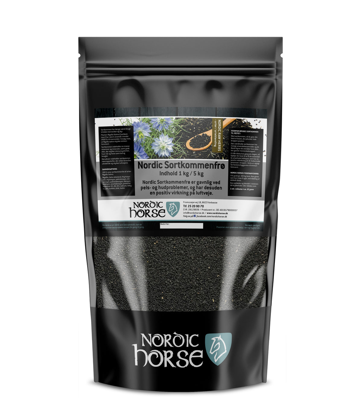 NORDIC HORSE Sortkommenfrø. 1kg