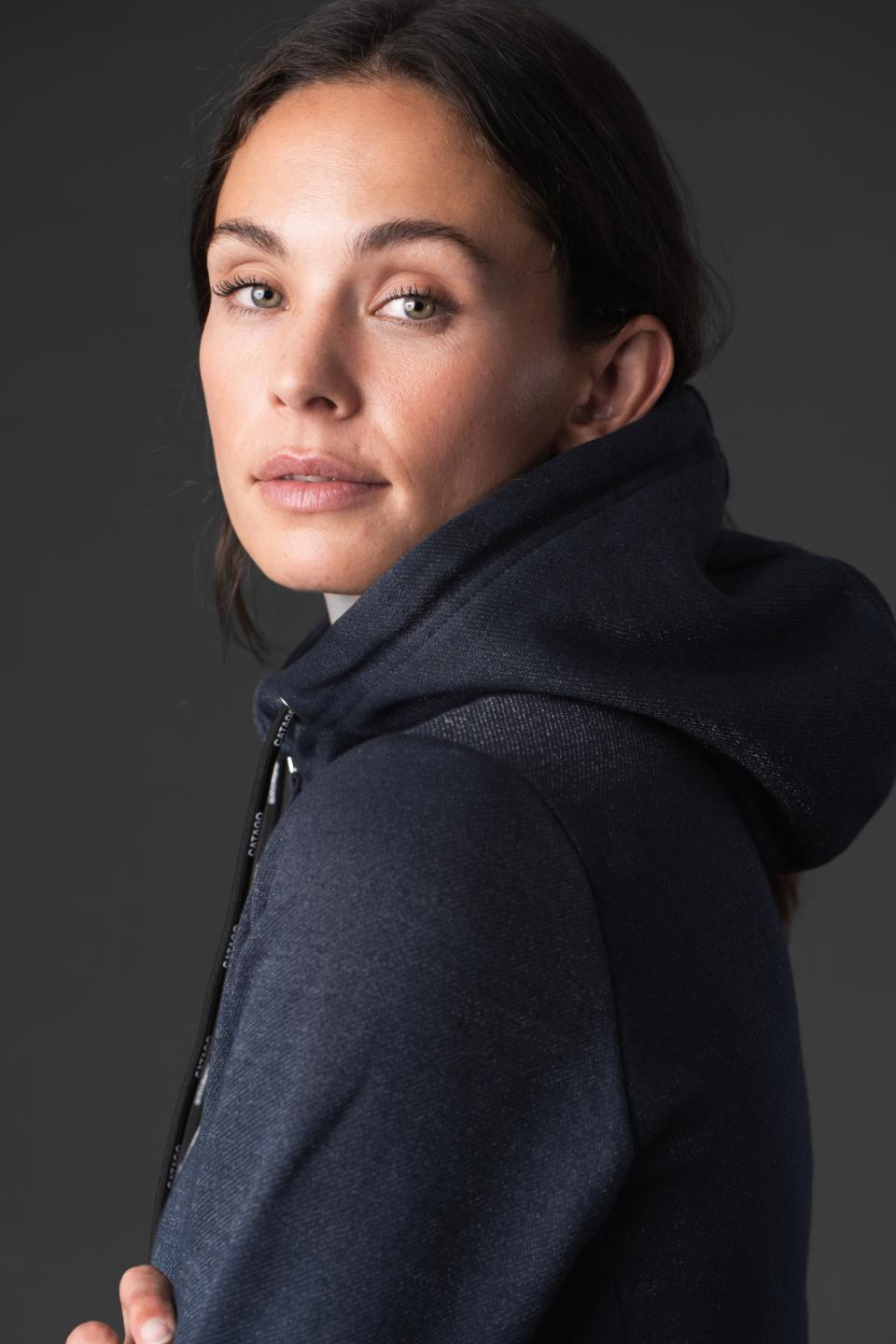 CATAGO NATALIE Hættetrøje med lynlås. Navy