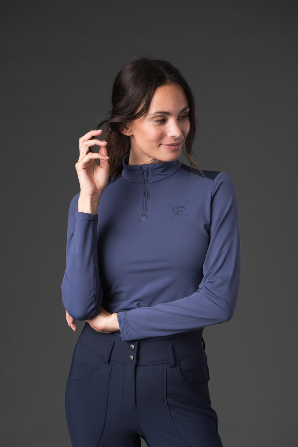 CATAGO VIVIAN Pullover med halv lynlås. Crown Blue