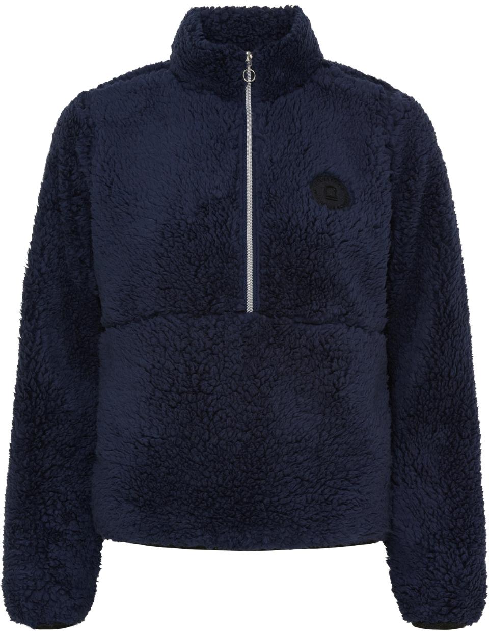 EQUIPAGE VERONIKA Teddy fleecetrøje med halv lynlås. Navy