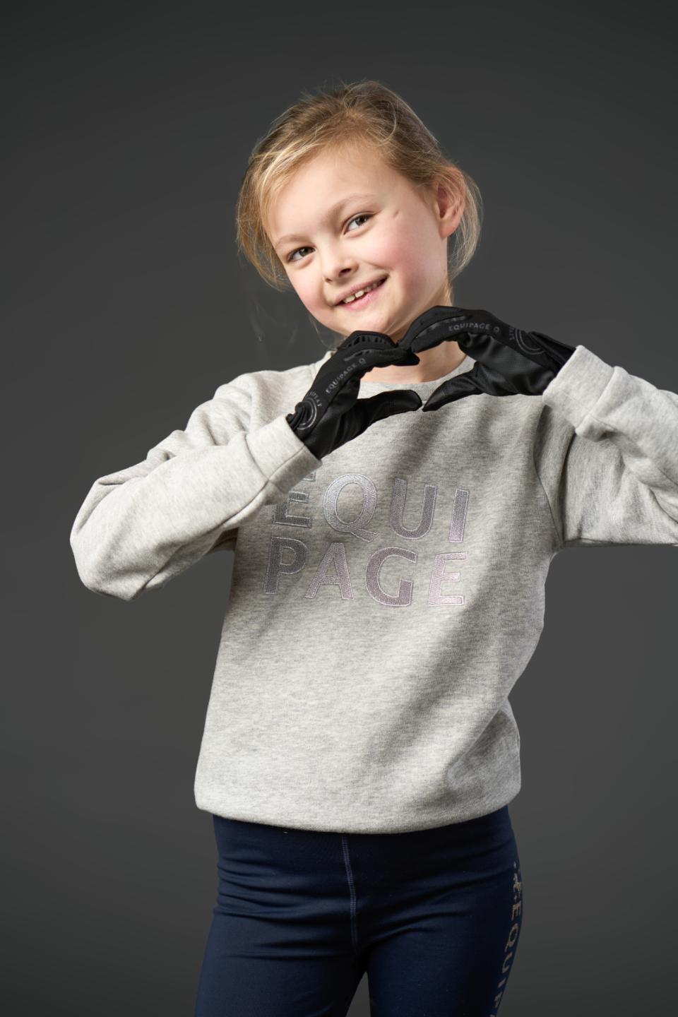 EQUIPAGE TERINA Sommerridehandsker Junior. Sort
