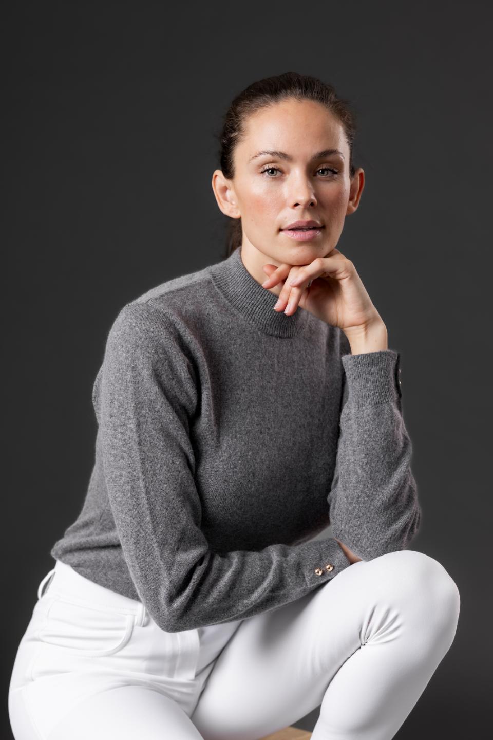 CATAGO AVA Mohair strik pullover. Grey Melange