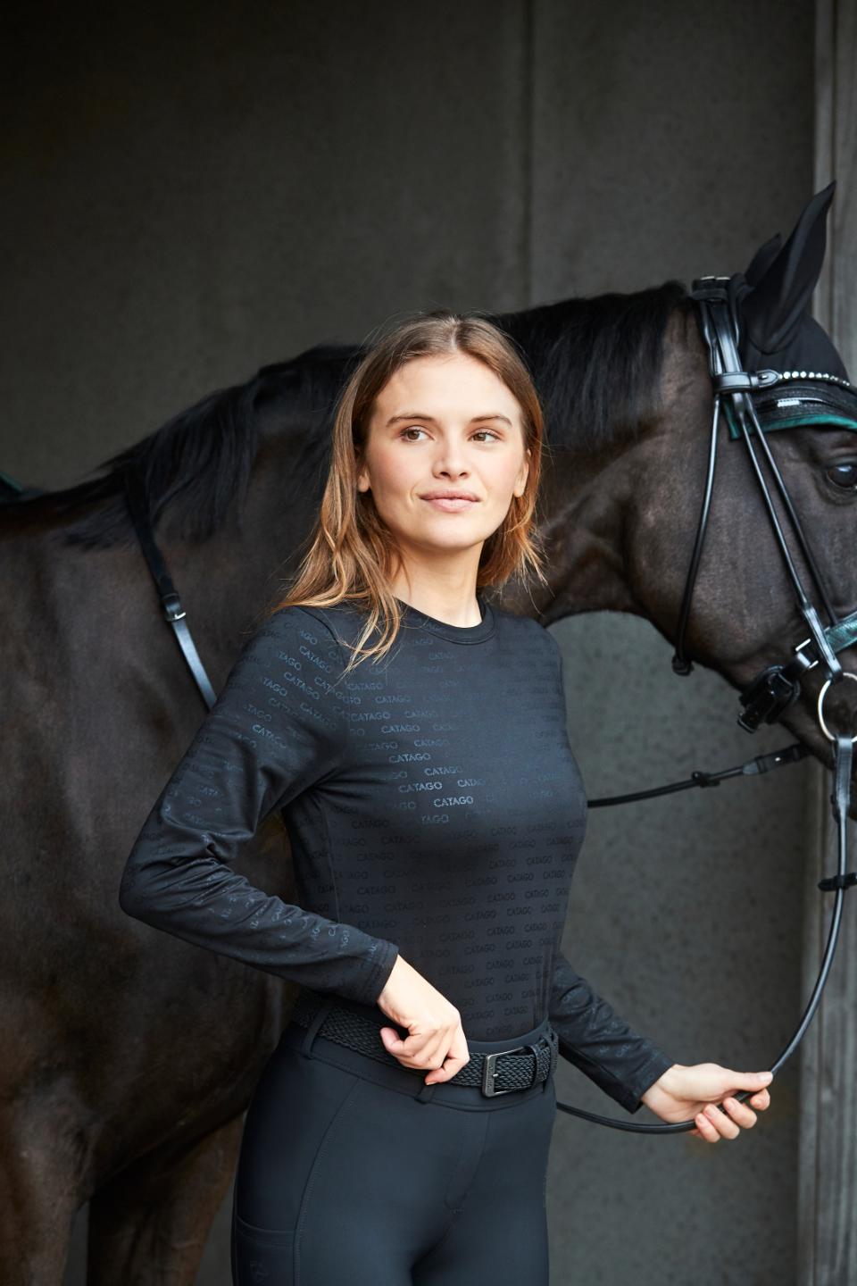 CATAGO AMINA Langærmet ridebluse med logo