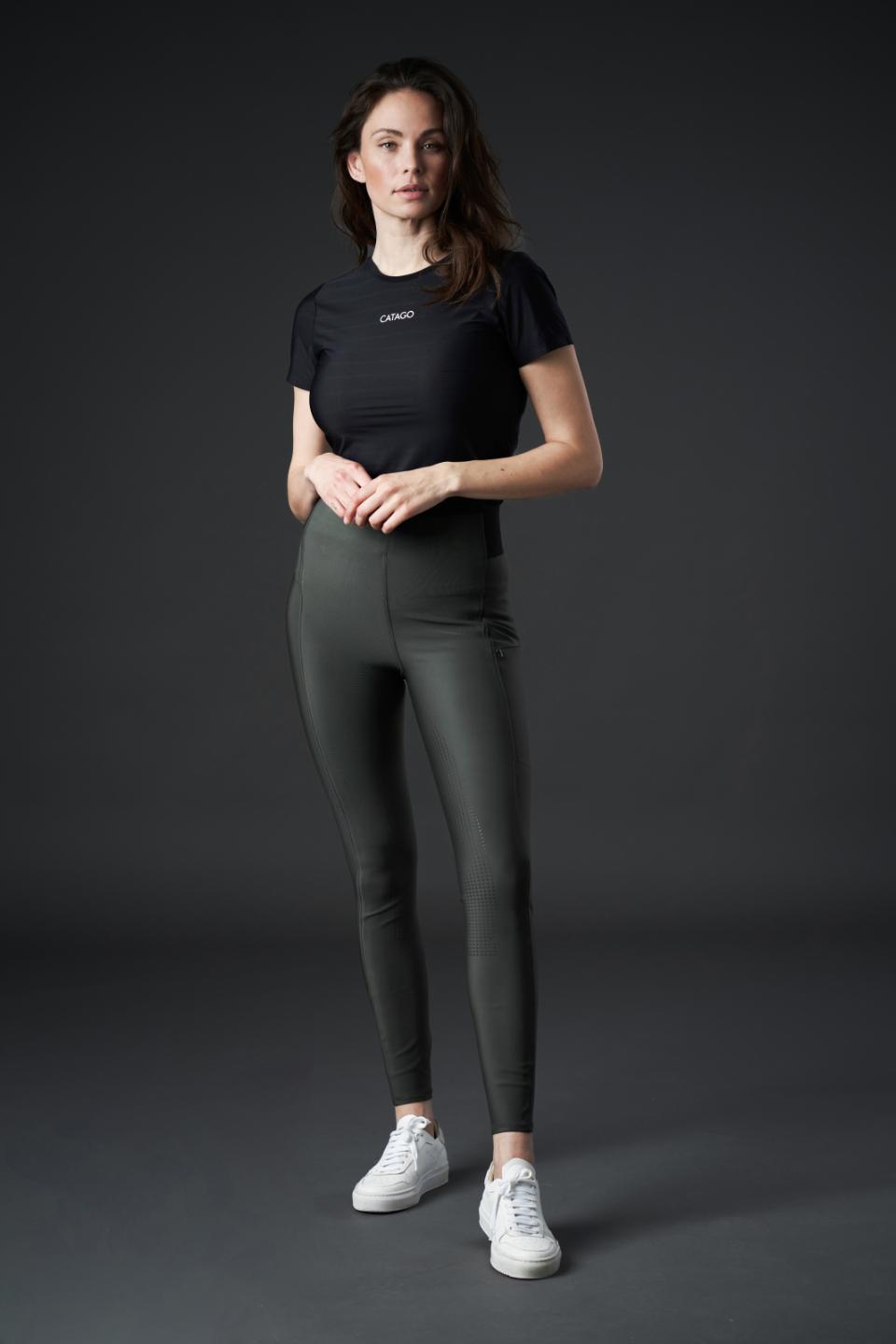 CATAGO AROY Ridetights med fuldgrip. Forest Green