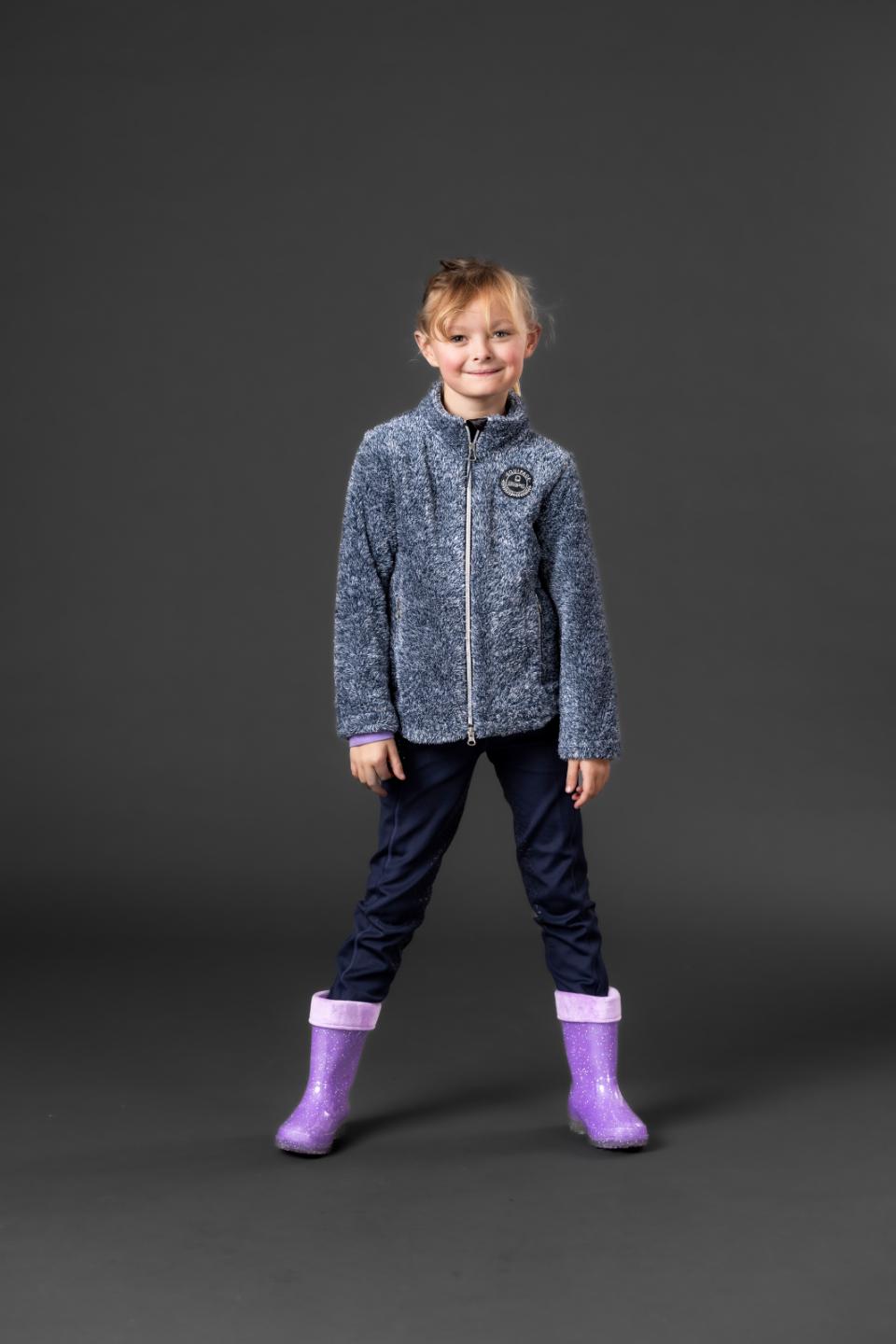 EQUIPAGE KIDS MILES Teddy fleecetrøje med lynlås. Blue Fog