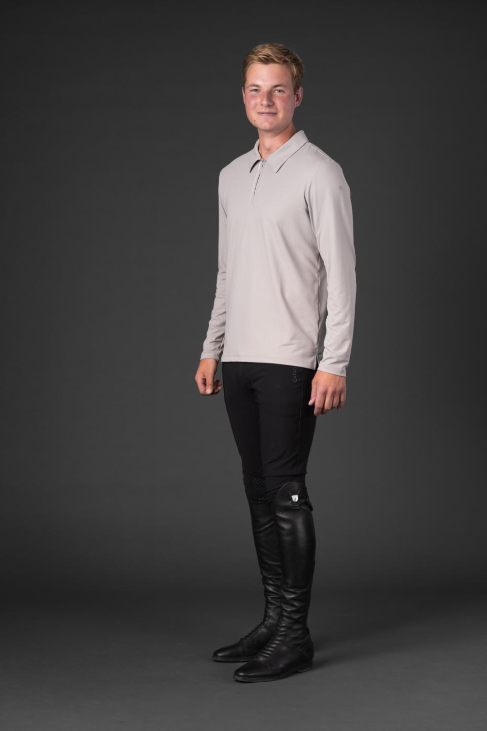 CATAGO VICTOR Langærmet polo. Opal Gray. Herre