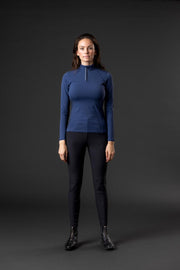 CATAGO BREE Langærmet ridetrøje med half-zip. Navy