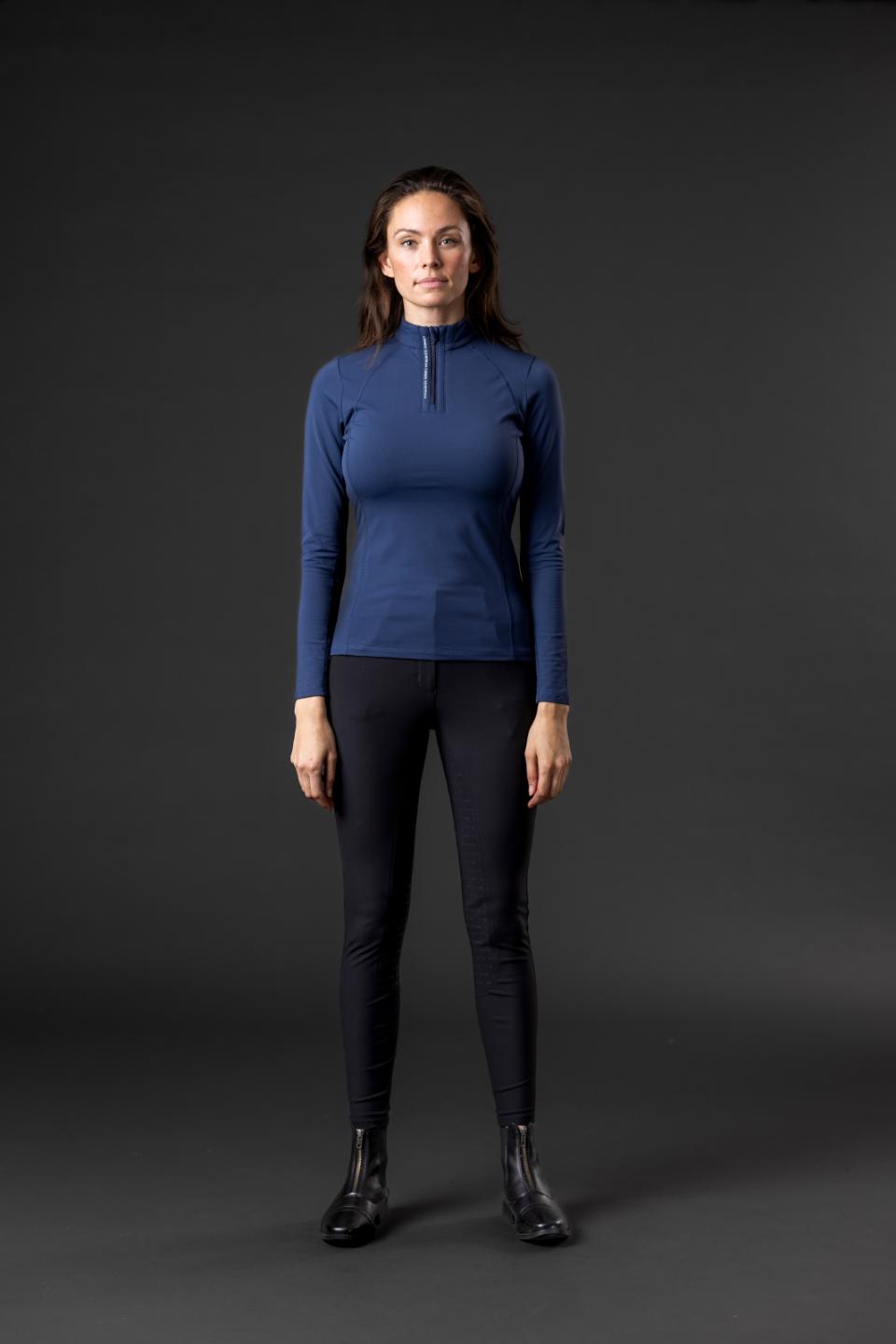 CATAGO BREE Langærmet ridetrøje med half-zip. Navy
