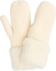 CATAGO BARBEL Ribstrikkede luffer. Off White
