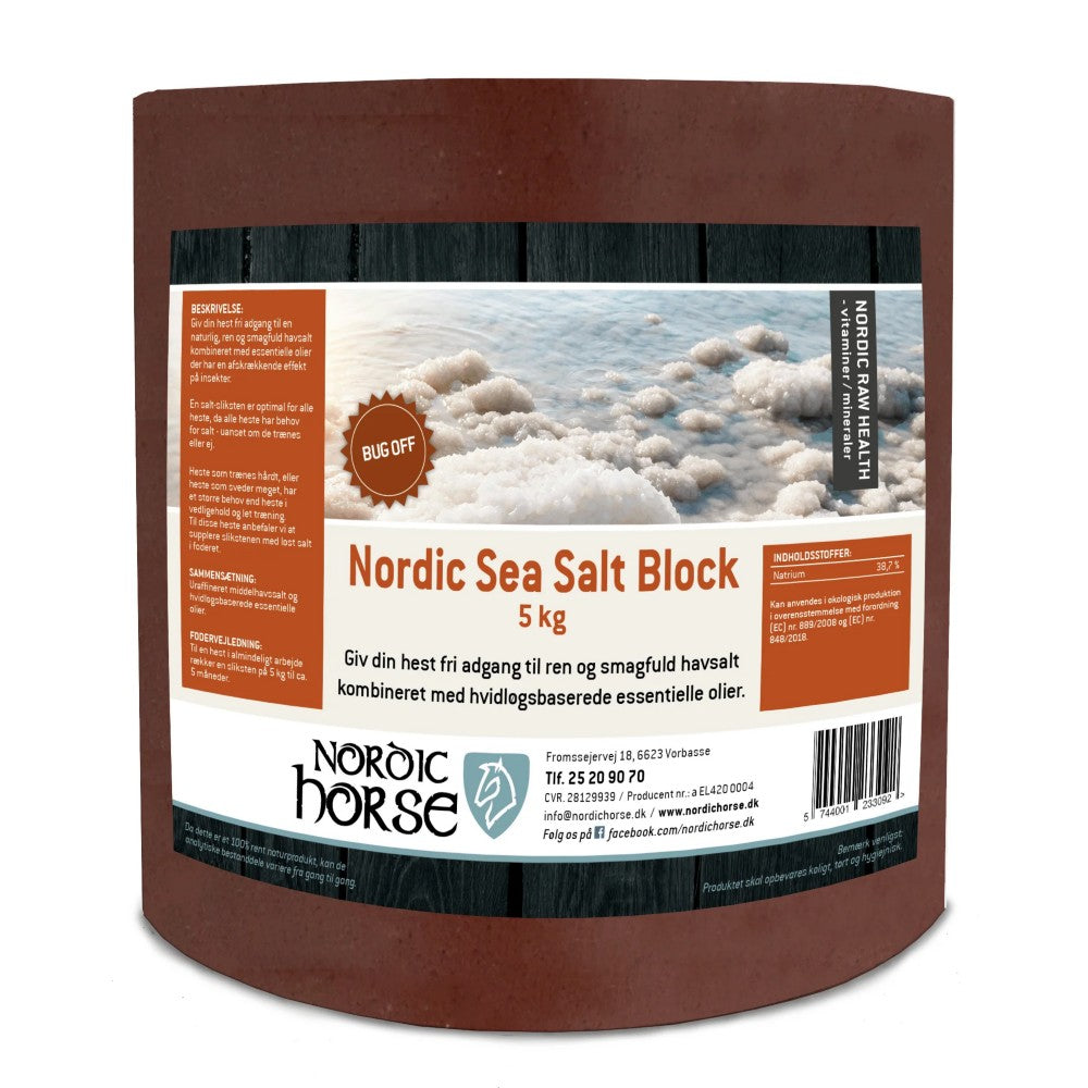 NORDIC HORSE Sea Salt Block. 5kg. Rød. Bug Off